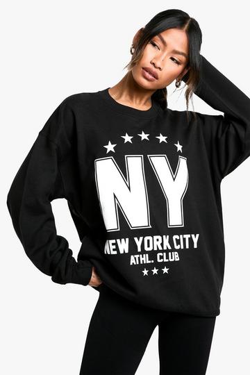 Black New York City Ath Club Oversized Sweatshirt