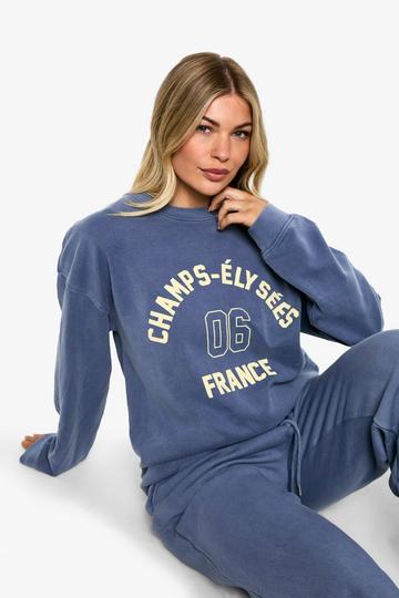 Navy Champs Elysees 06 Overdyed Oversized Sweatshirt