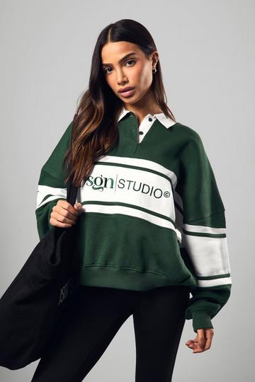 Petite DSGN Studio Rugby Sweatshirt green