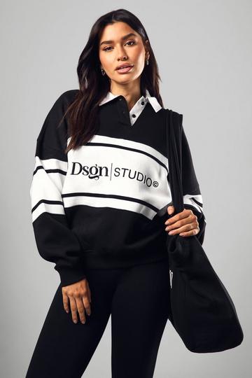 Tall DSGN Studio Rugby Sweatshirt black