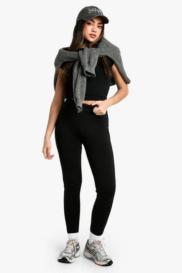 Jersey Modal Leggings Met Dubbele Lagen black