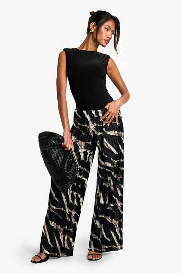 Plisse Wide Leg Broek multi