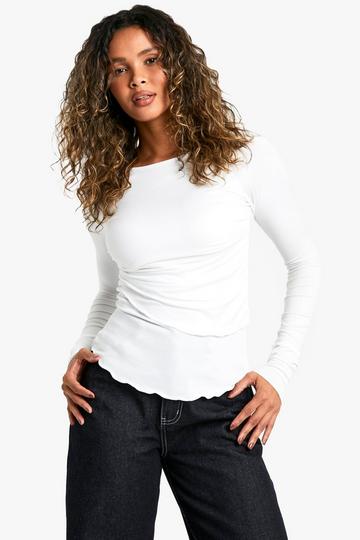 Super soft drape 2 layer top white