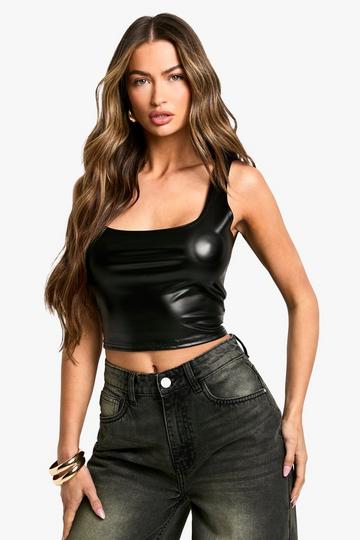 Black Faux leather bralette