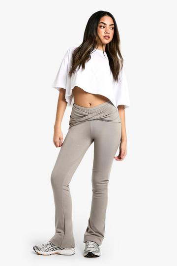 Double Layer Modal Jersey Twist Flare Trouser mushroom