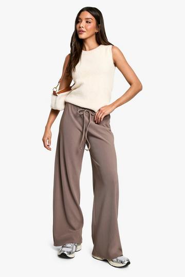 Rib Drawstring Pants brown