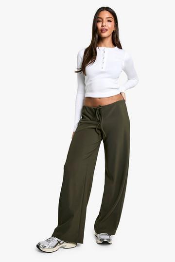 Khaki Rib Drawstring Trouser