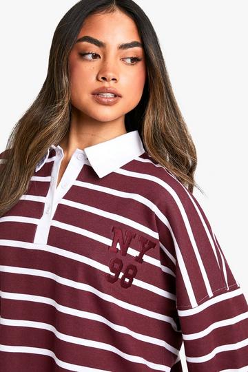 NY Embroidery Rugby Top burgundy