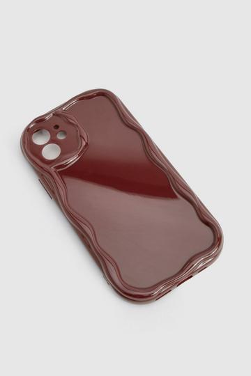 Burgundy Wave Frame Phone Case burgundy