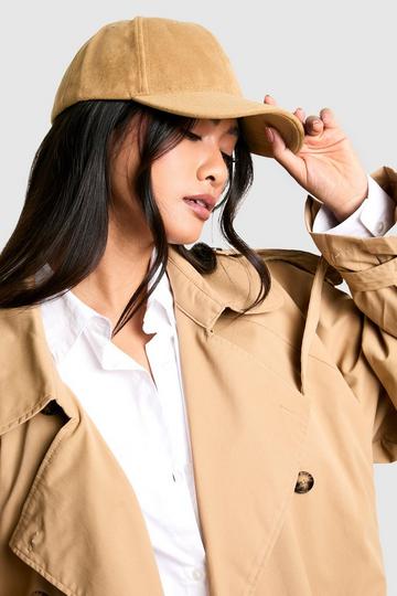 Faux Suede Baseball Cap tan