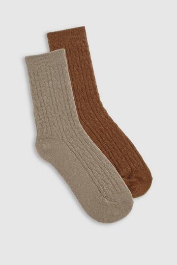 2 Pack Tonal Soft Slouchy Socks multi