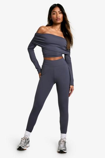 Sculpting Matte Slinky Waistband legging dark grey