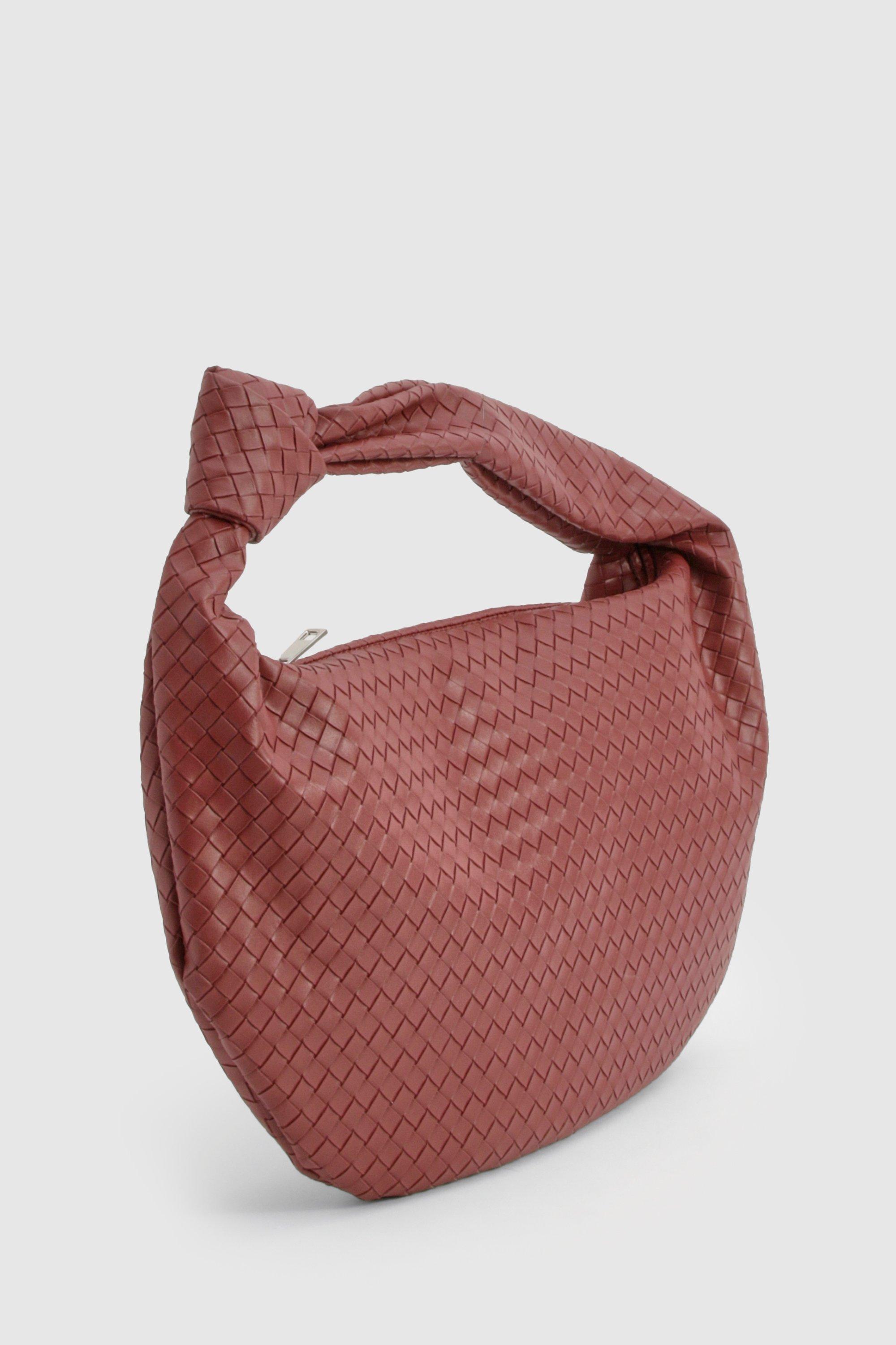 Woven Knotted Strap Detail Oversized Shoulder Bag