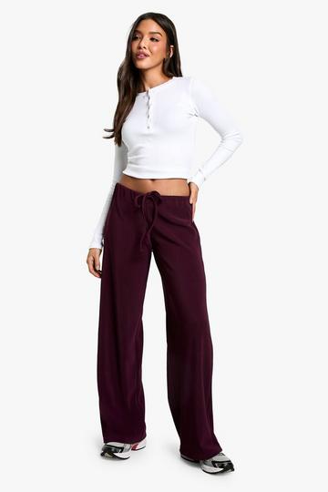 Rib Drawstring Trouser plum