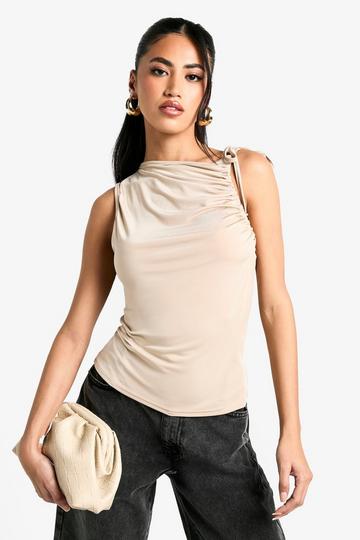 Slinky drape asym top mushroom