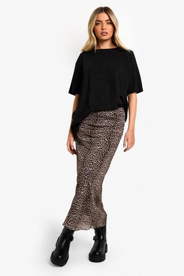 CHIFFON LEOPARD PRINT MIDAXI SKIRT leopard