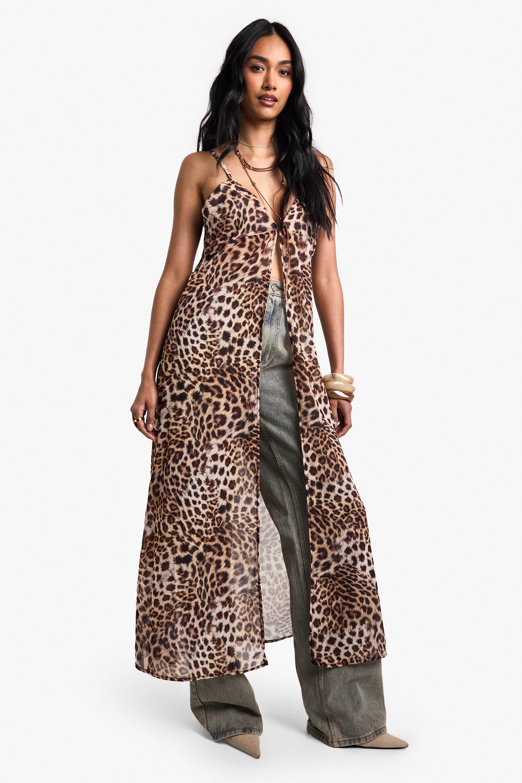 LEOPARD PRINT WOVEN MAXI TOP