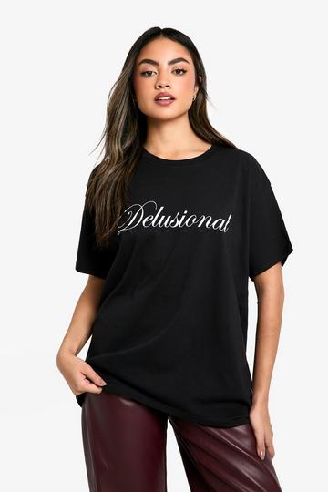 Oversized T-Shirt Met Print black