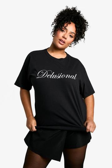 Plus Delusional Oversized T-shirt black