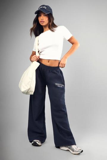 Navy Petite Dsgn Studio Applique Straight Leg Jogger