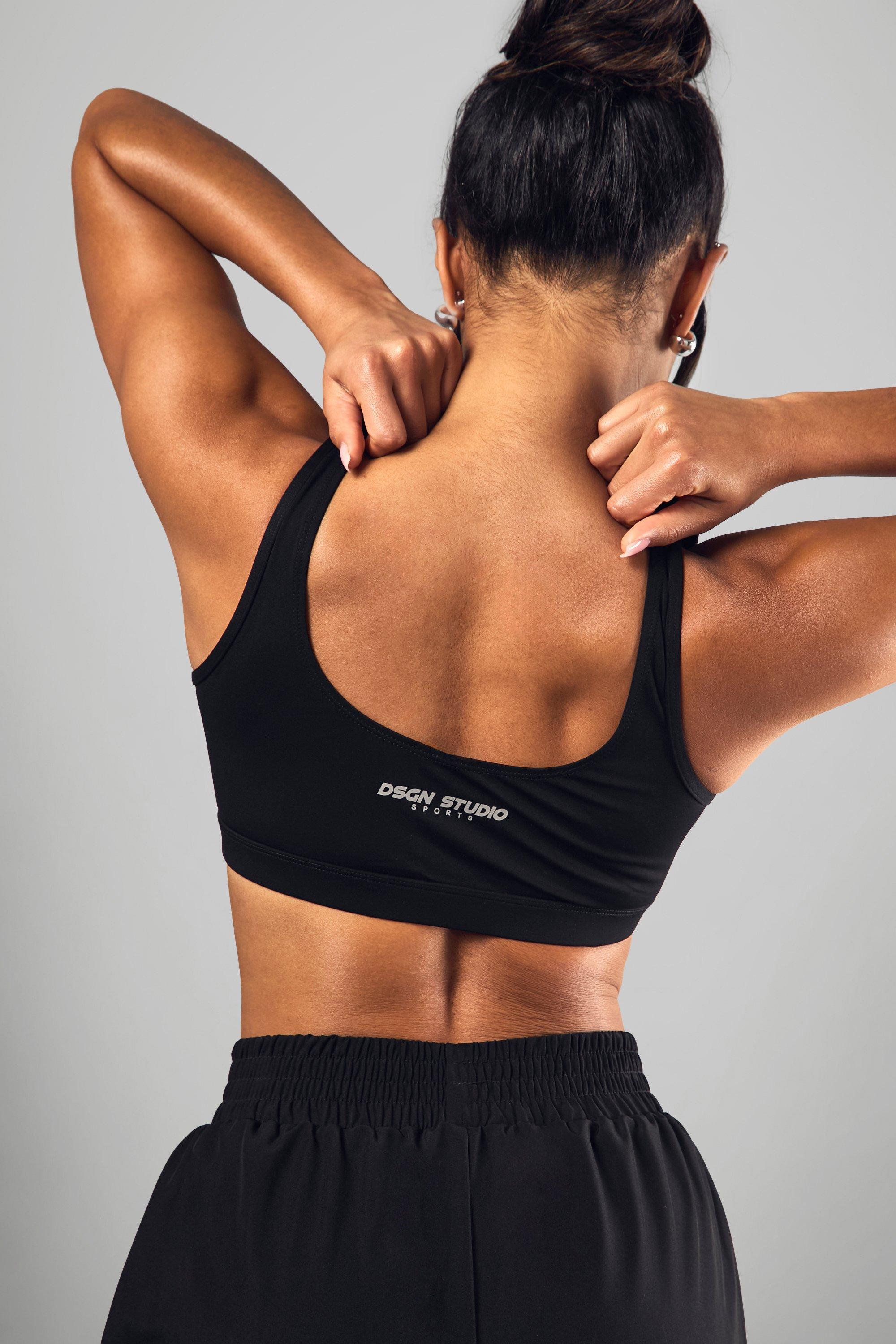 Dsgn Studio Sport Zip Front Padded Sports Bra