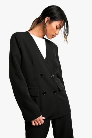 Tailored Double Breast Blazer black