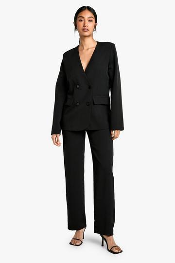 Getailleerde Broek Met Rechte Pijpen black