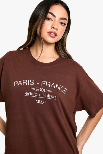 Oversized Paris Frankrijk 2006 T-Shirt chocolate