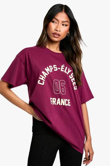 Oversized Champs Elysees 06 T-Shirt berry