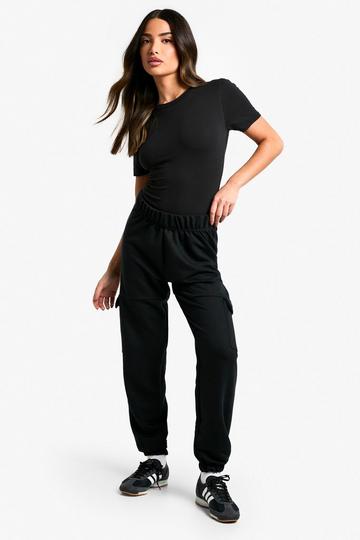 Black Petite Cargo Pocket Joggers