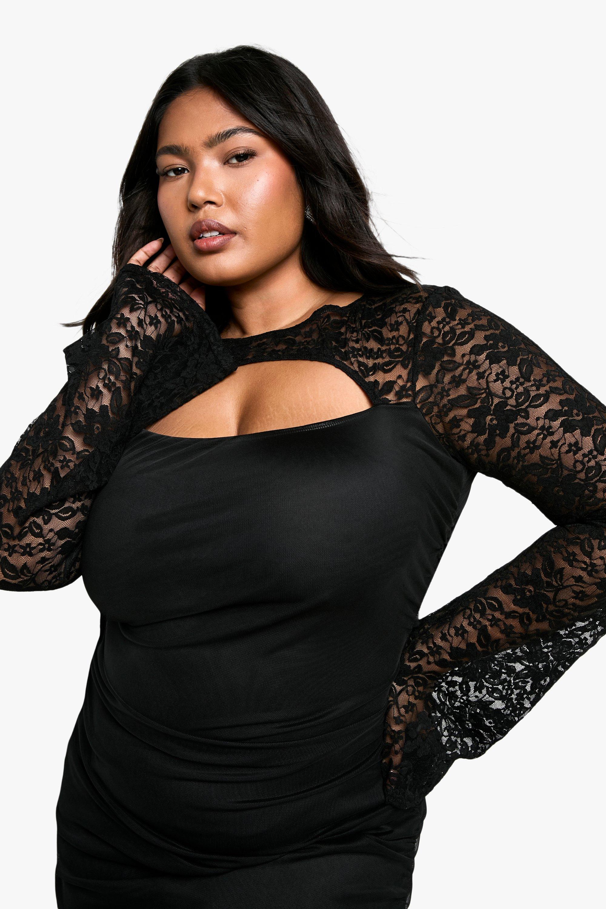 Boohoo lace bodycon dress online