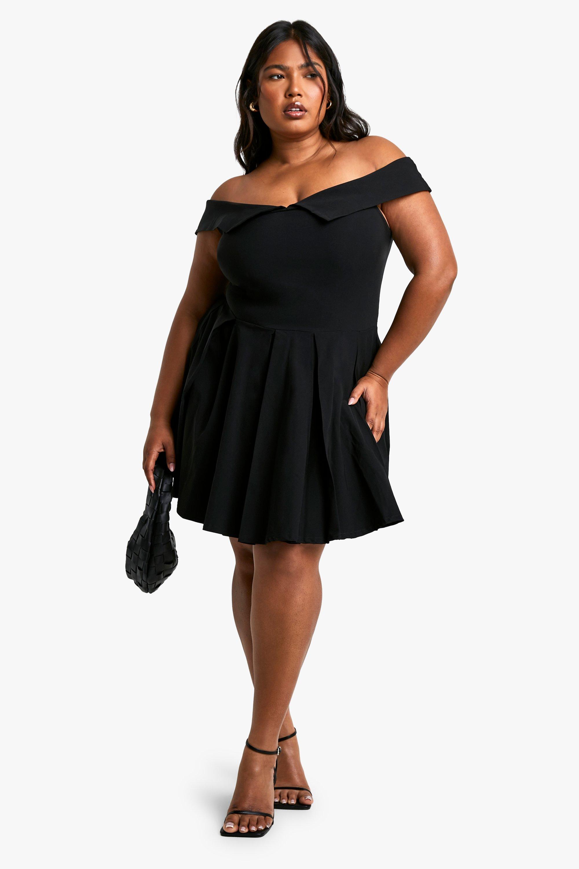 Off shoulder cocktail dress plus size hotsell