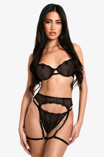 Valentines PU Binding Suspender black