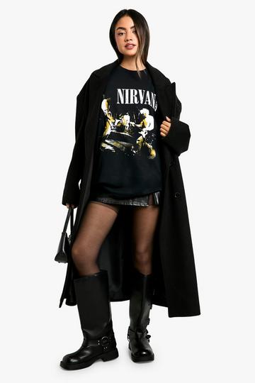 NIRVANA LICENSE PRINTED OVERSIZED GRAPHIC BAND TSHIRT black