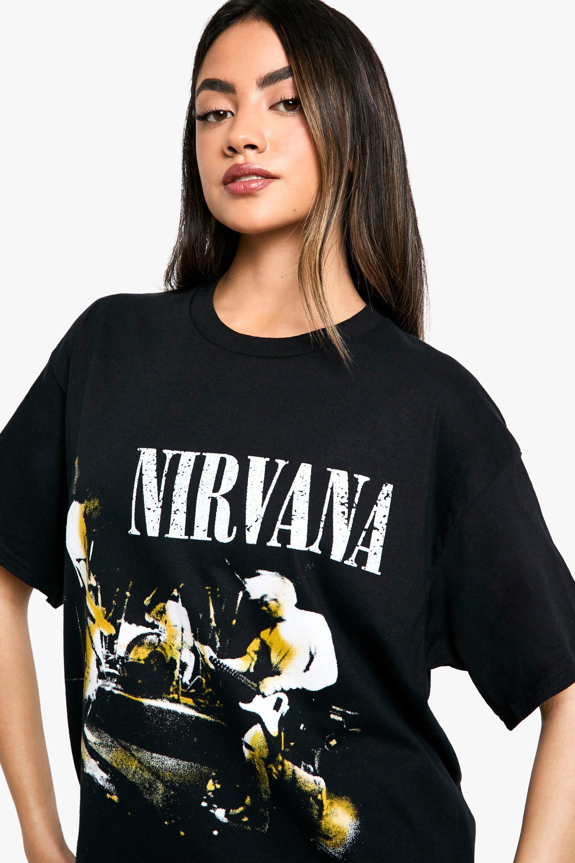 T shirt oversize con stampa ufficiale NIRVANA e fascetta grafica