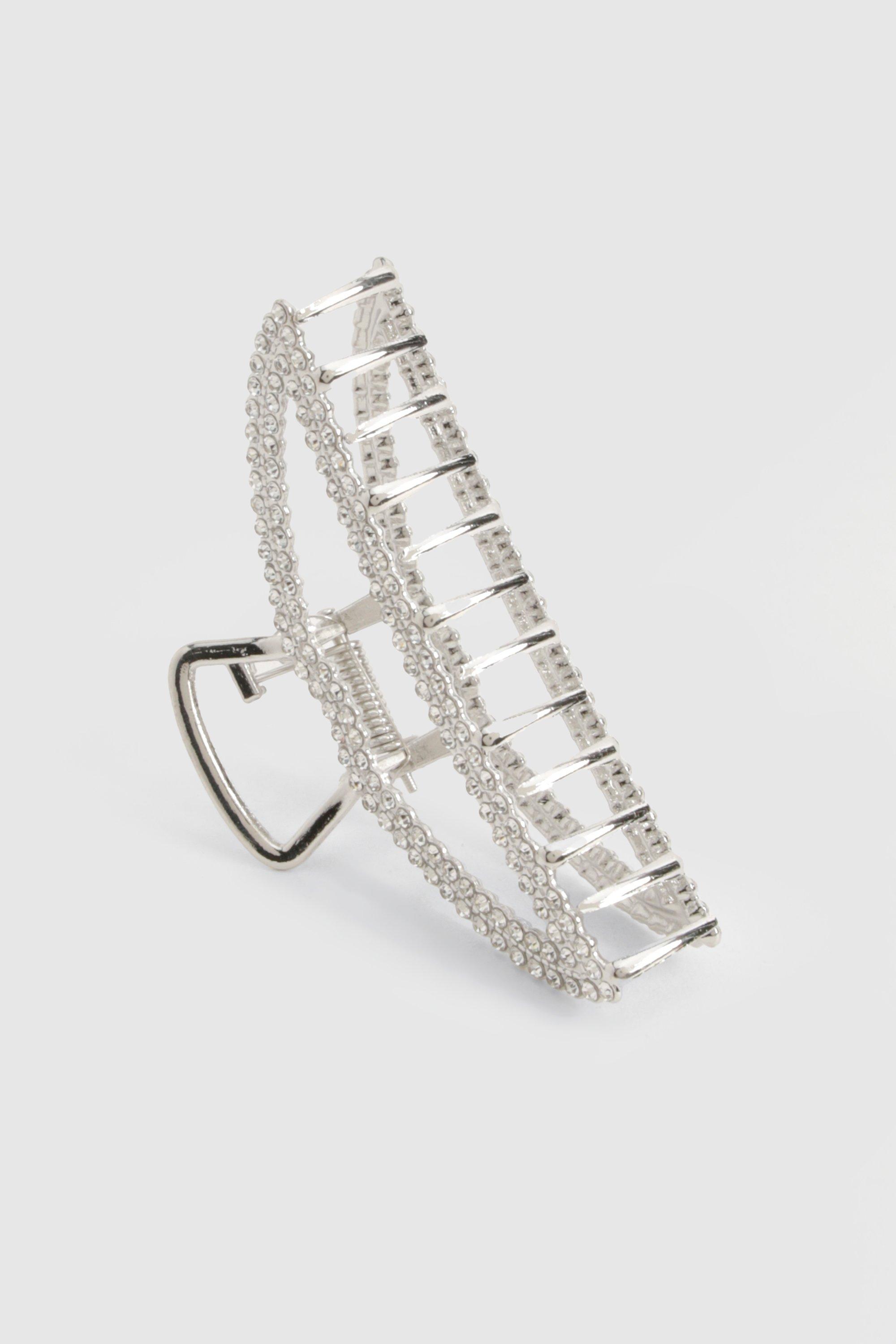 Diamante Silver Hair Claw Clip