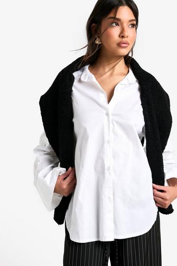 DIP HEM OVERSIZED SHIRT white