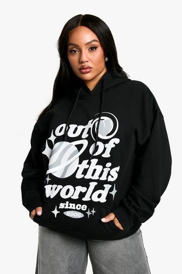 Black PLUS OUT OF THIS WORLD OVERSIZED HOODIE