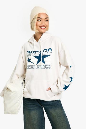 Overdye Chicago Athletics Star Oversized Hoodie ecru