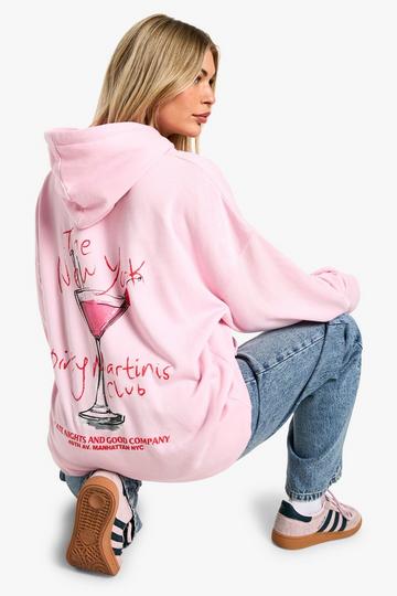 New York Dirty Martini Club Hoodie pink