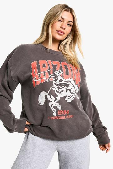 Arizona Cowgirl Club Overdyed Sweatshirt chocolate