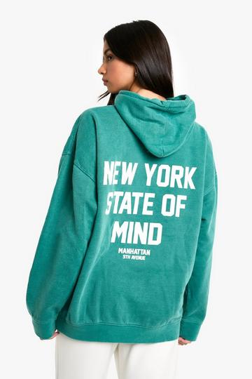 Overdye NY State Of Mind Oversized Hoodie forest