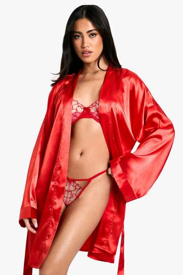 Satin Robe red