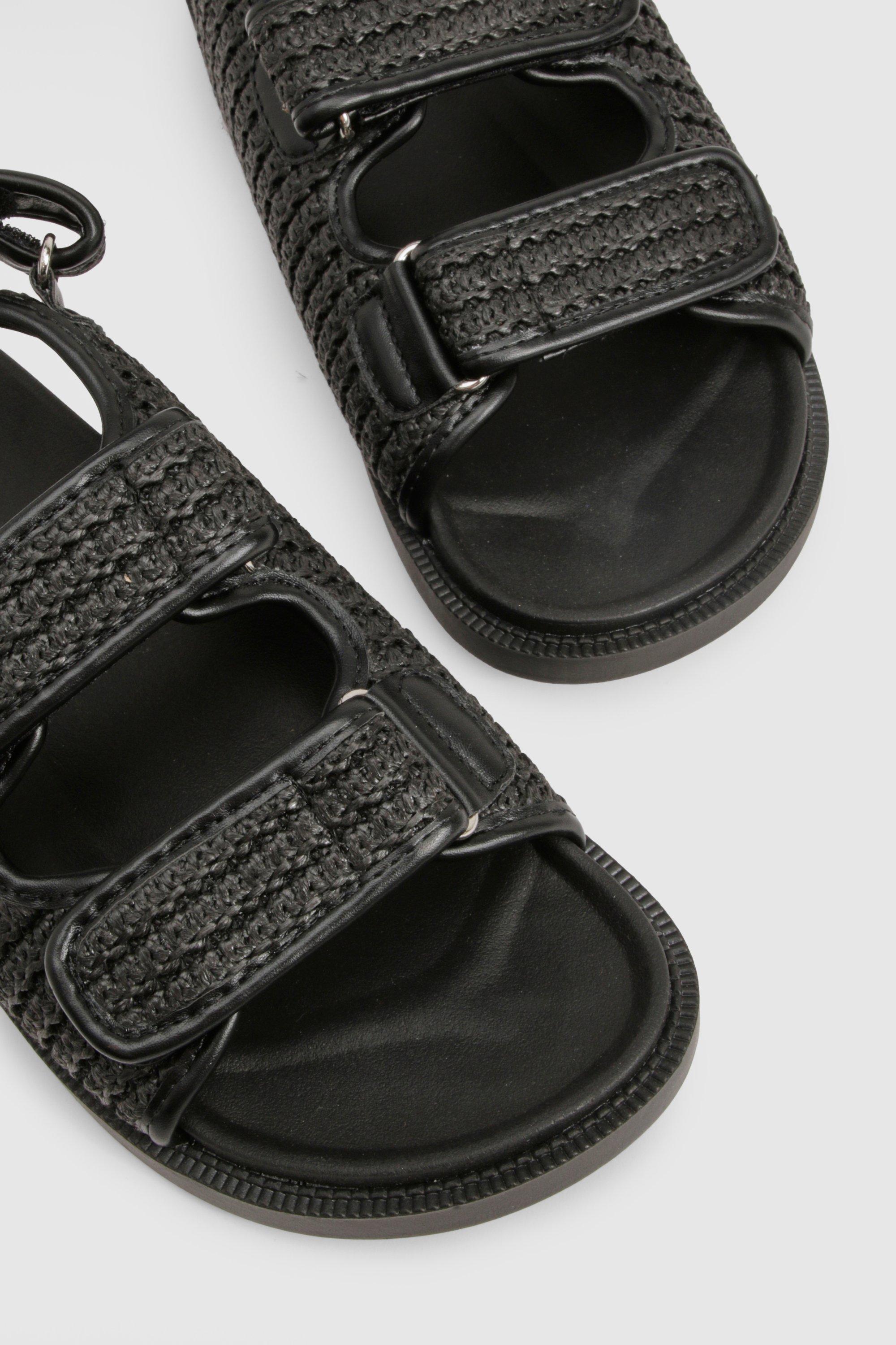 Wide Fit Chunky Double Strap Dad Sandal | boohoo USA Wide Fit Chunky Double Strap Dad Sandal | boohoo USA