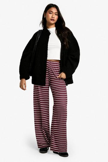 Striped Supersoft Trousers burgundy