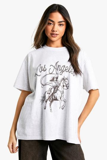 Cowgirl T-Shirt Met Tekst grey marl