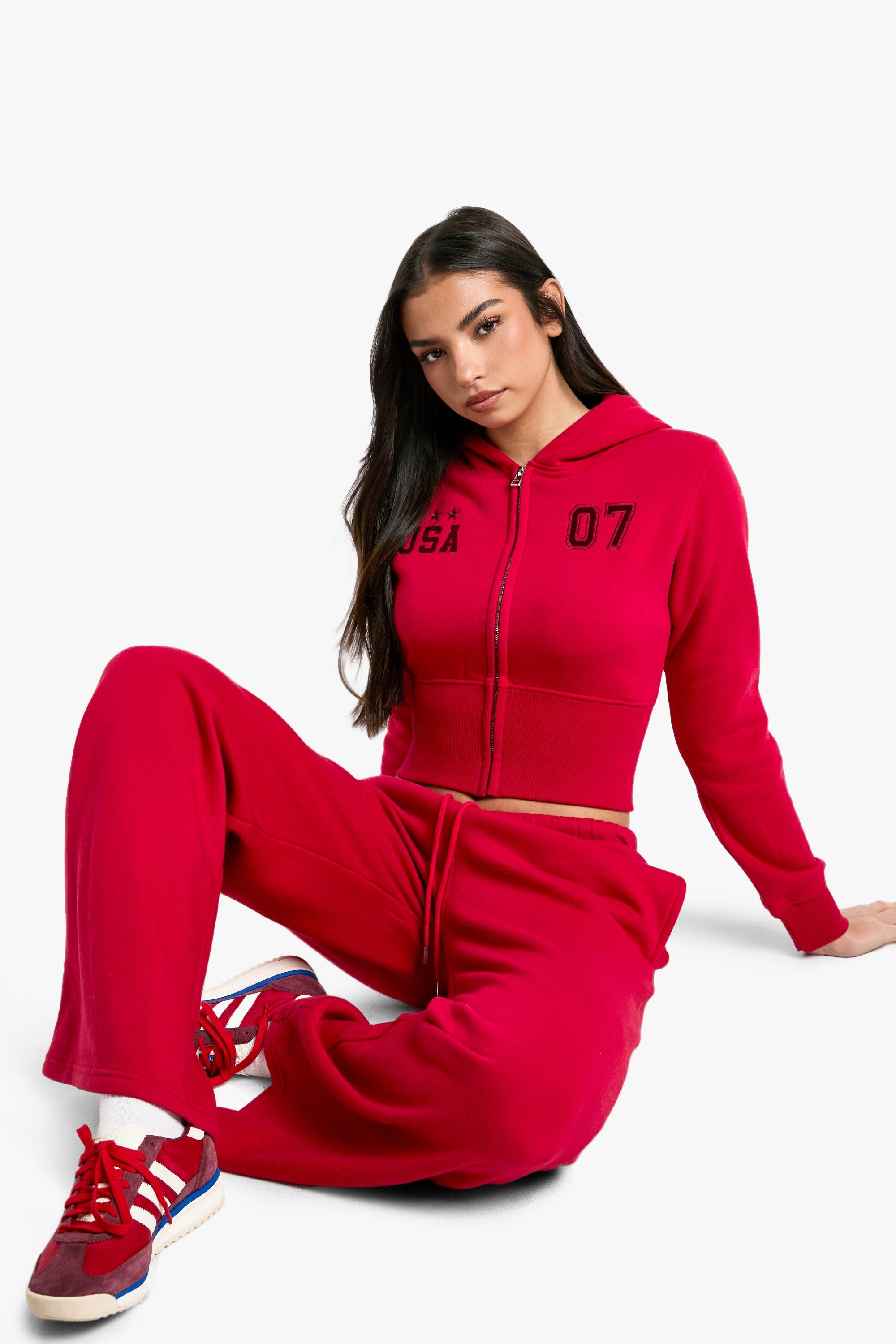 Cheap red tracksuit online