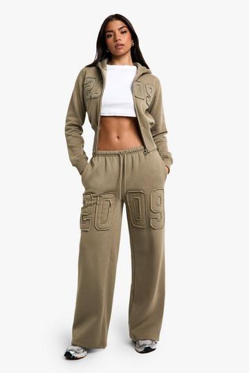 2009 Applique Zip Through Shrunken Tracksuit khaki