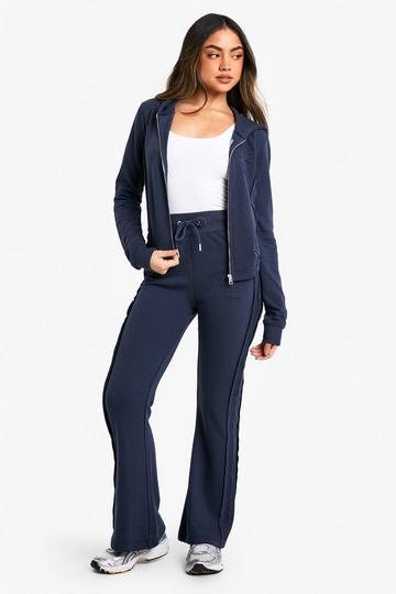 NYC Applique Zip Through Shrunken Tracksuit navy