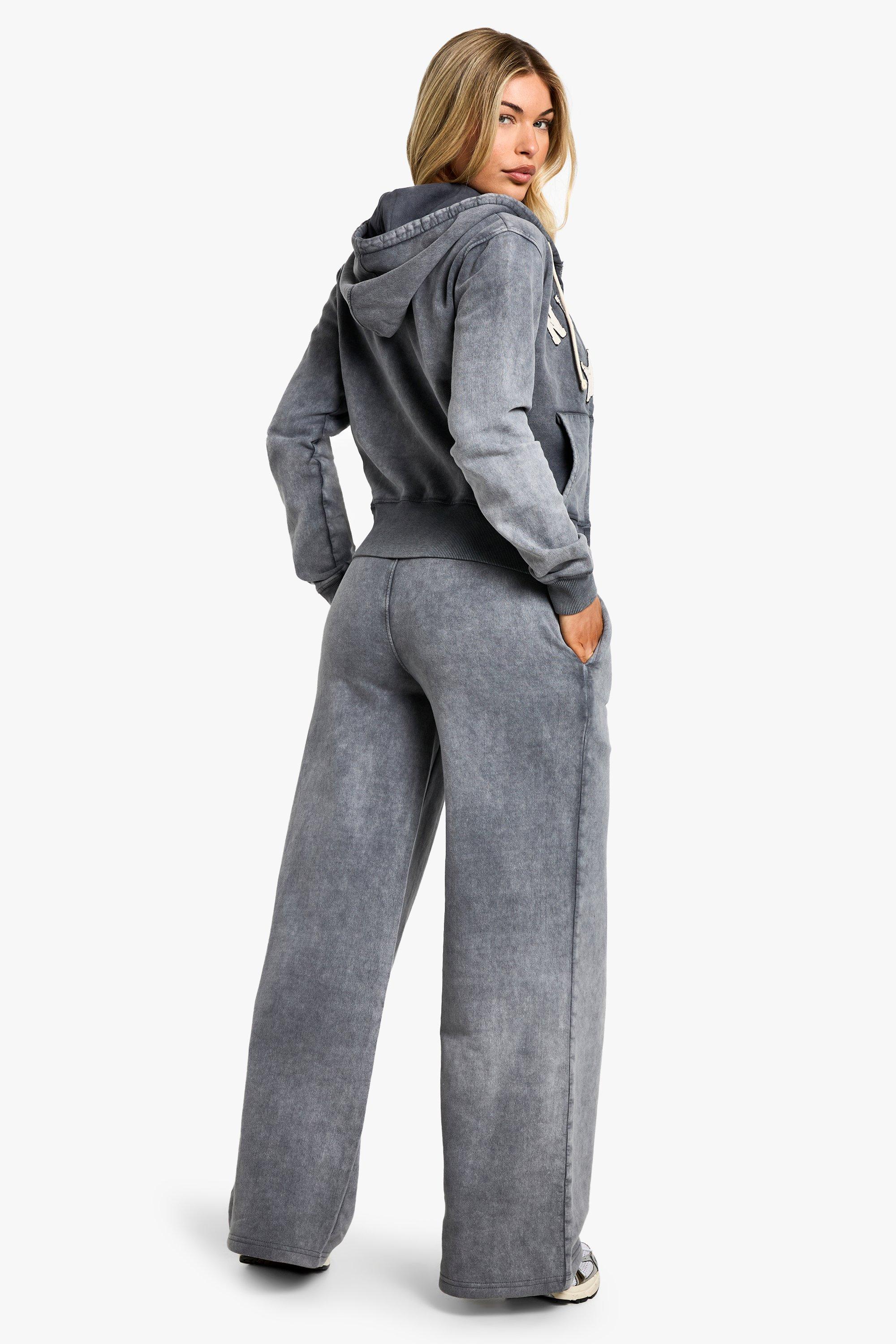 Nyc Star 2001 Applique Zip Through Shrunken Tracksuit | boohoo